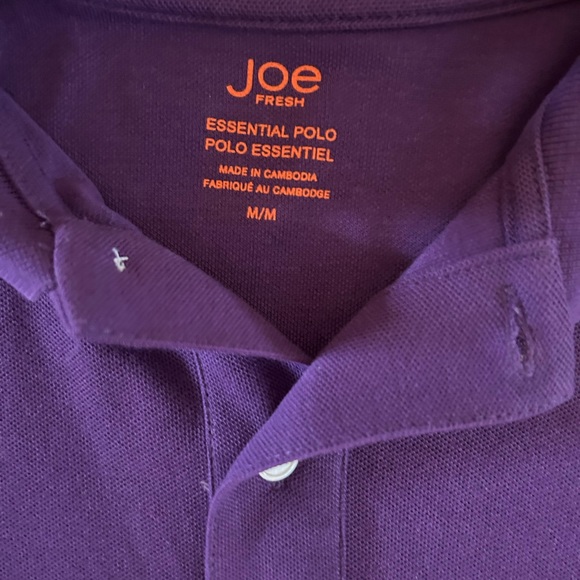 Purple Joe Fresh Collar Polo Shirt Men’s Size Medium - Picture 2 of 3